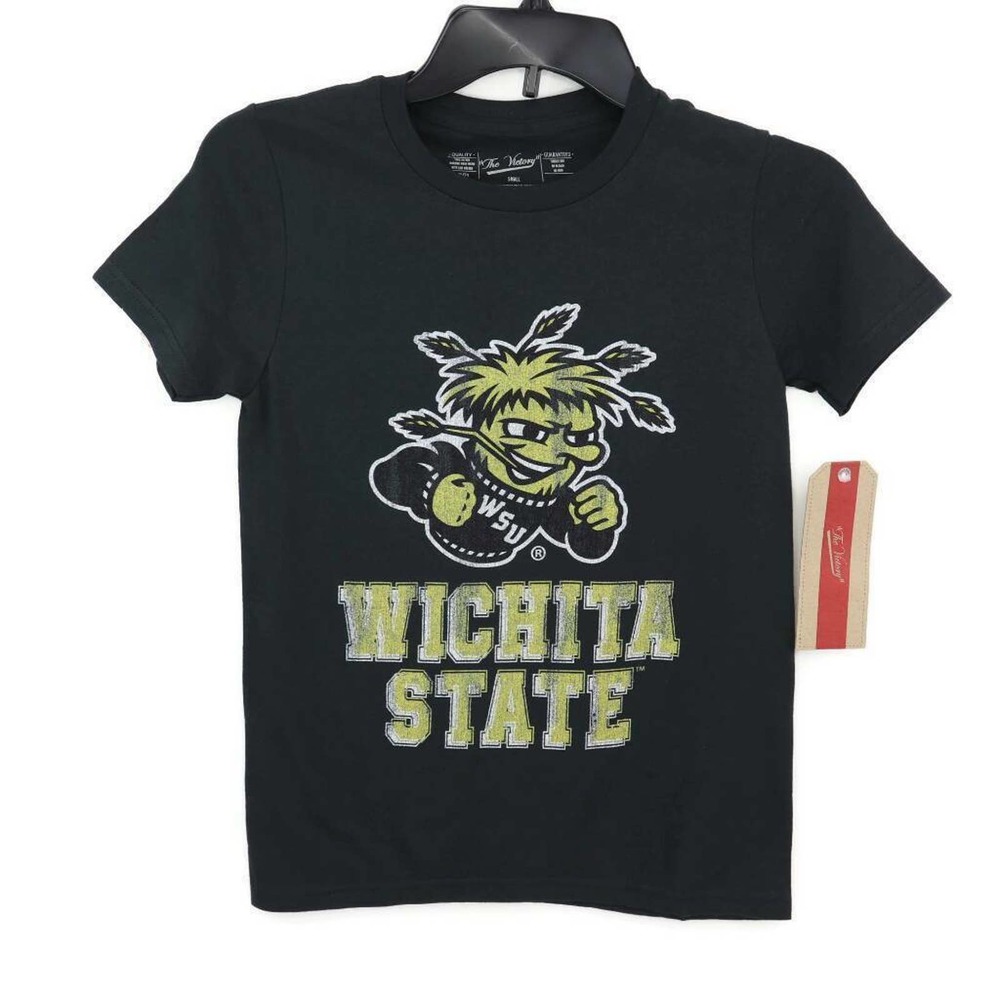 Wichita State Shockers The Victory Unisex Youth T-Shirt Black Crew Cotton S New